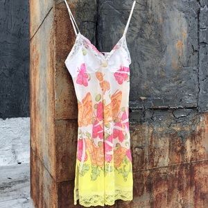 y2k butterfly slip dress by wet seal
